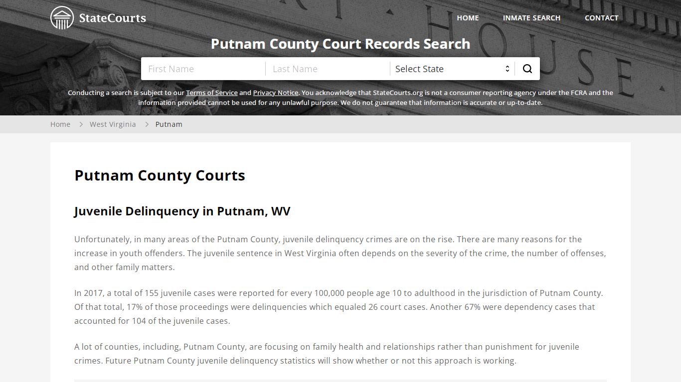 Putnam County, WV Courts - Records & Cases - StateCourts